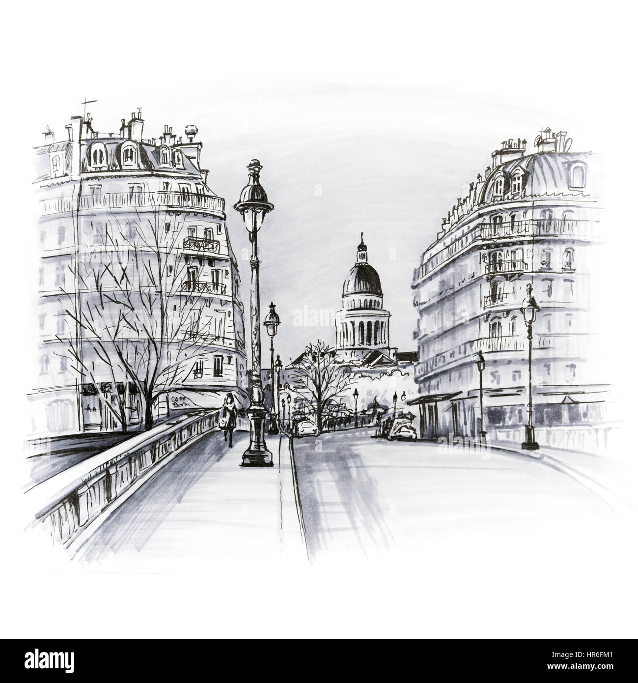 Paris dans la matinée d'hiver, France Banque D'Images