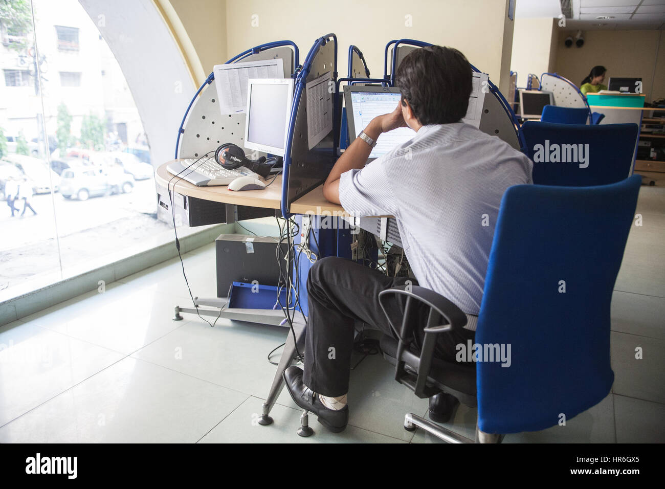 Ordinateur terminal,bornes,Internet,communication,cafe,,Kolkata Calcutta,,Ouest,Bengal,Inde,Indian,Asia,Asiatique. Banque D'Images