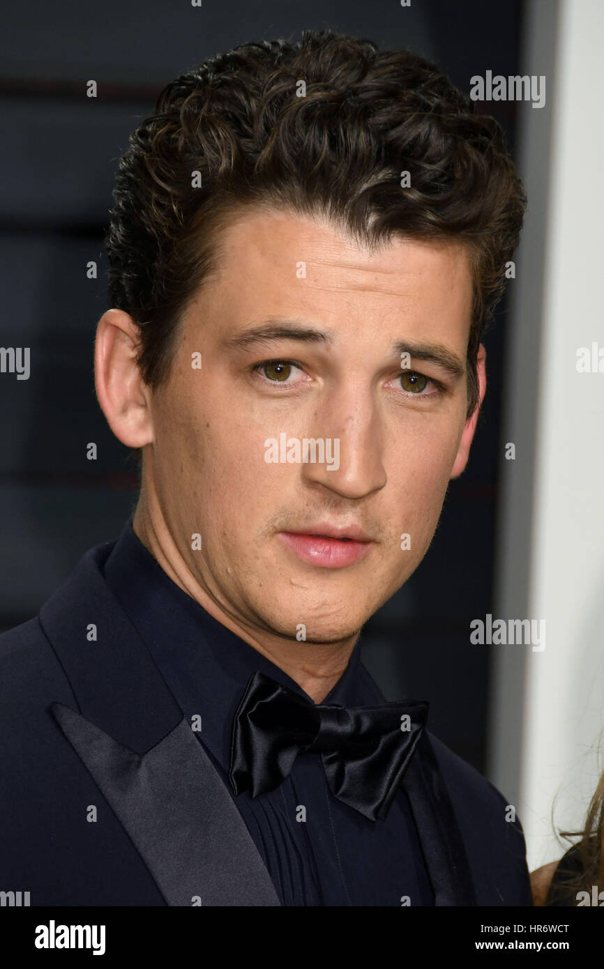 Los Angeles, Californie, USA. Feb 26, 2017. Miles Teller. 2017 Vanity Fair Oscar Party organisée à l'Wallis Annenberg Center. Credit : Byron Purvis/AdMedia/ZUMA/Alamy Fil Live News Banque D'Images