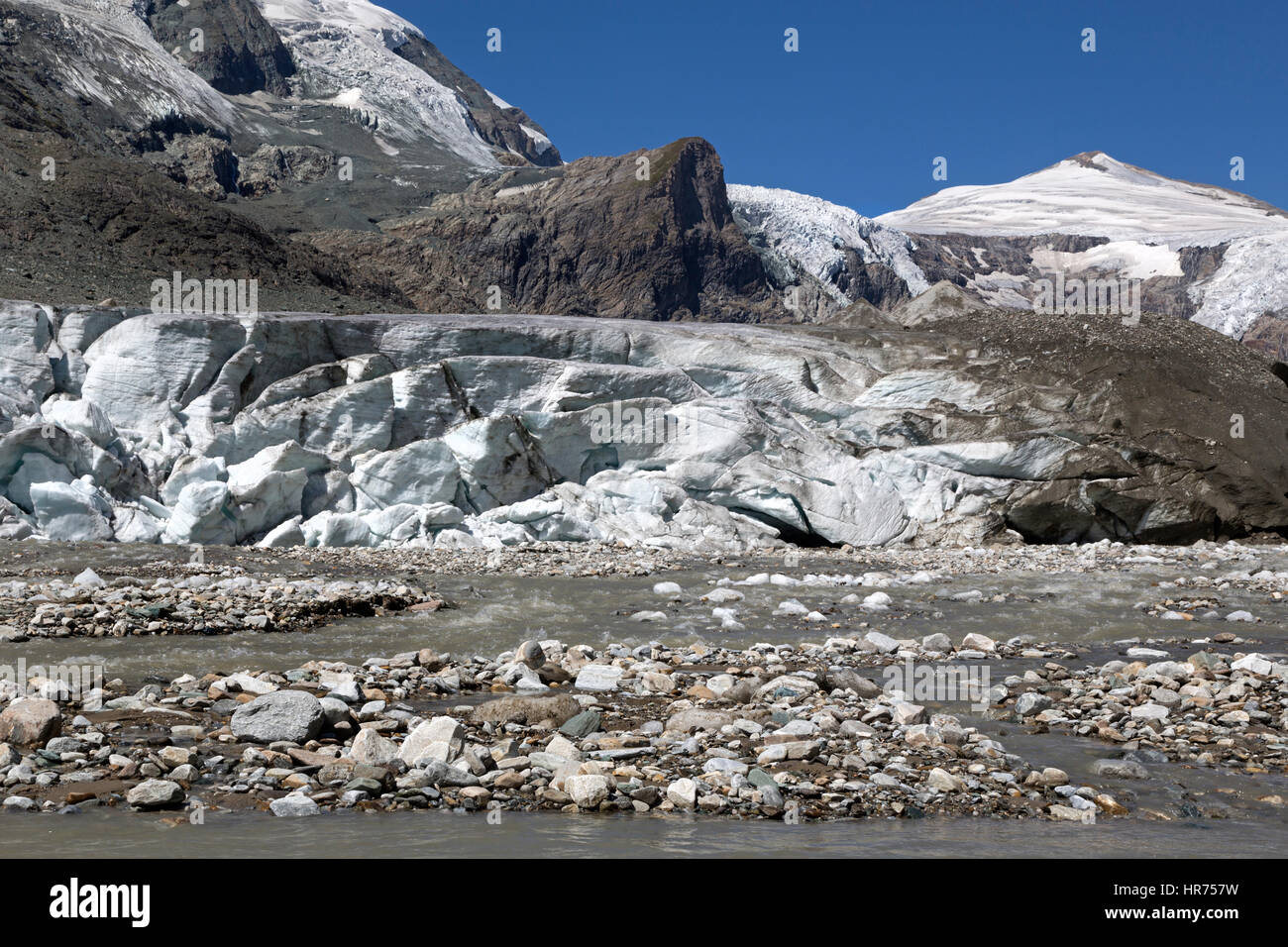 Mit dem Pasterze-Gletscher Mondorfstraße, Kärnten, Autriche, Europe / Glacier Pasterze, Mt Johannisberg à dos, Kaiser-Franz-Josefs-Höhe, Carinthie, Banque D'Images