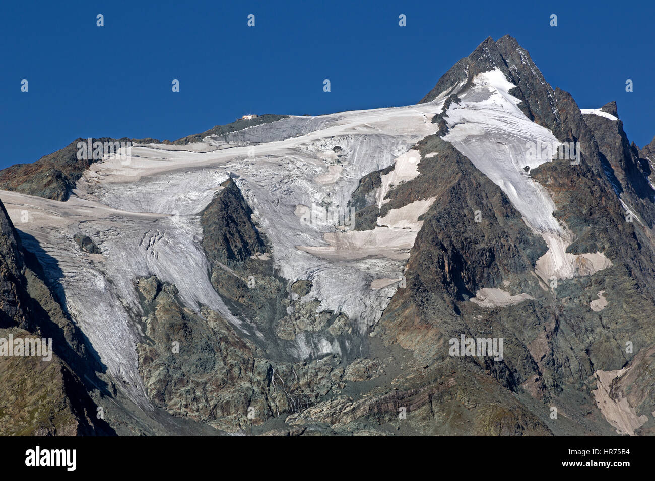 Sommet du mont. Le Grossglockner, Parc National du Haut Tauern, Carinthie, Styrie, Autriche, Europe Banque D'Images