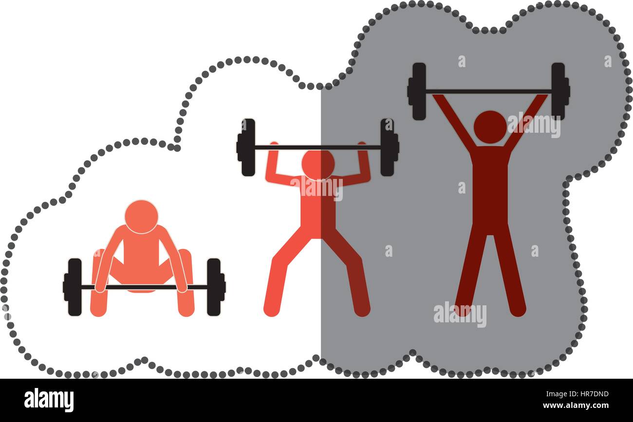 Les gens man lifting weights icon Illustration de Vecteur