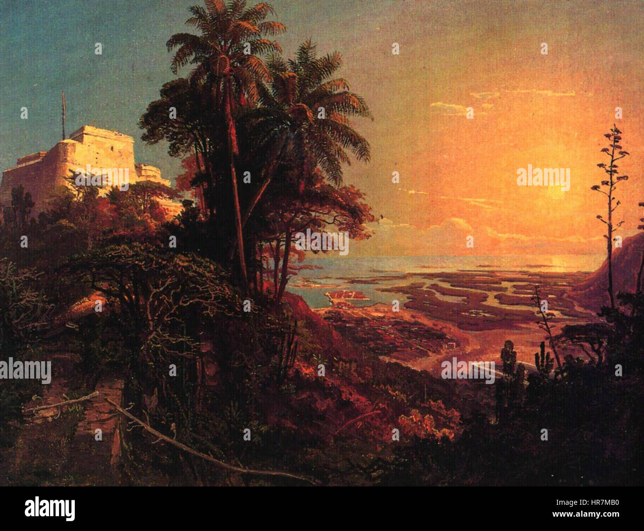 Vista de Puerto Cabello (1843) Ferdinand Bellermann. Banque D'Images