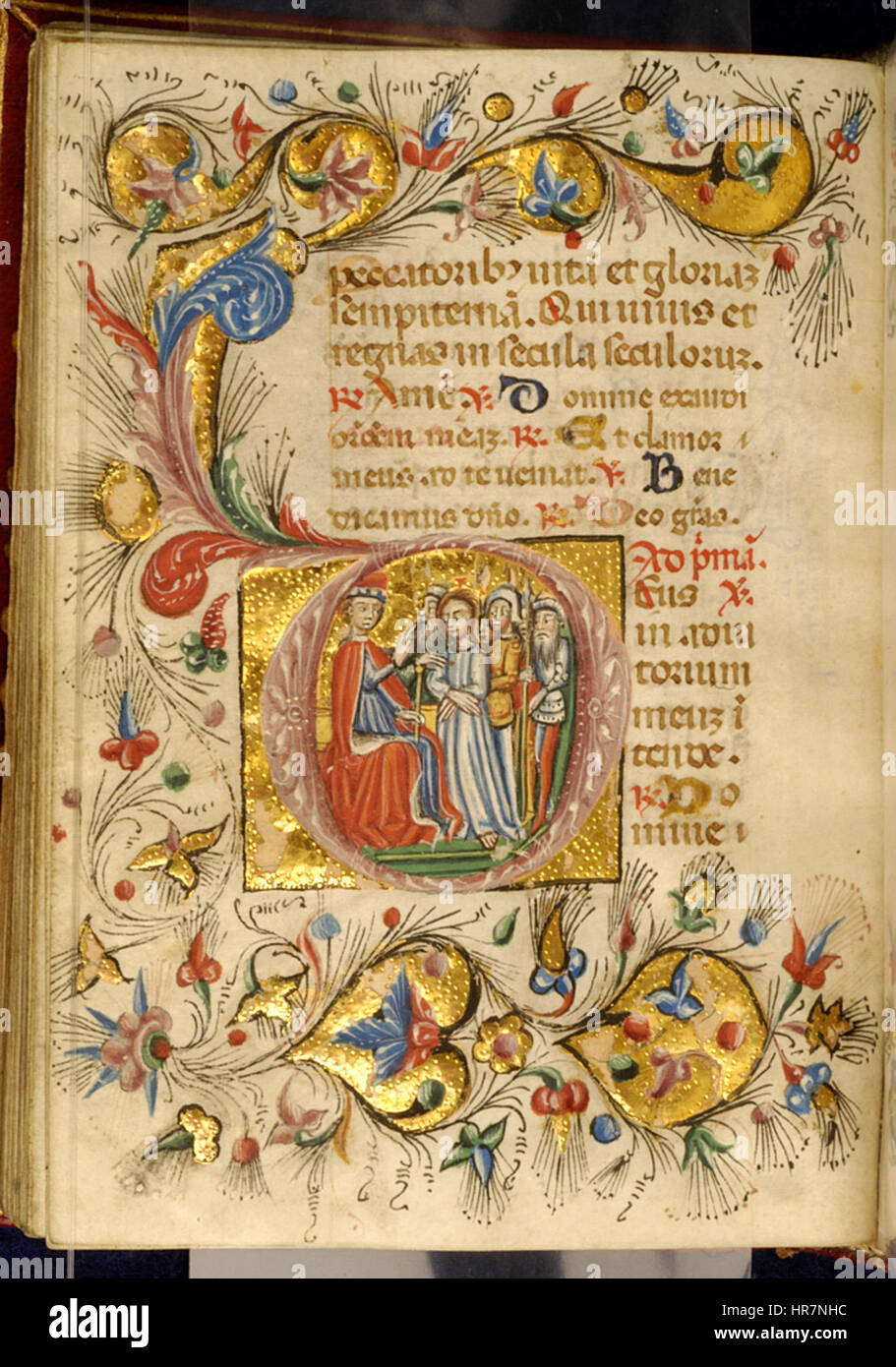 Zanino di Pietro - Feuille à partir du Livre d'heures - Walters W32284V - marche arrière ouvert Banque D'Images