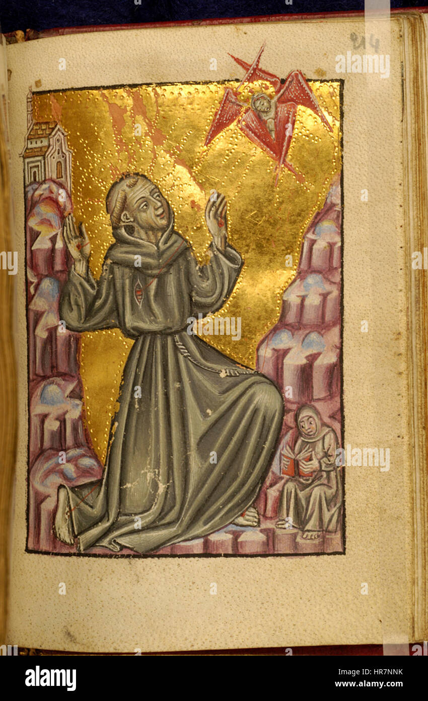 Zanino di Pietro - Feuille à partir du Livre d'heures - Walters W322214R - Avers ouvert Banque D'Images