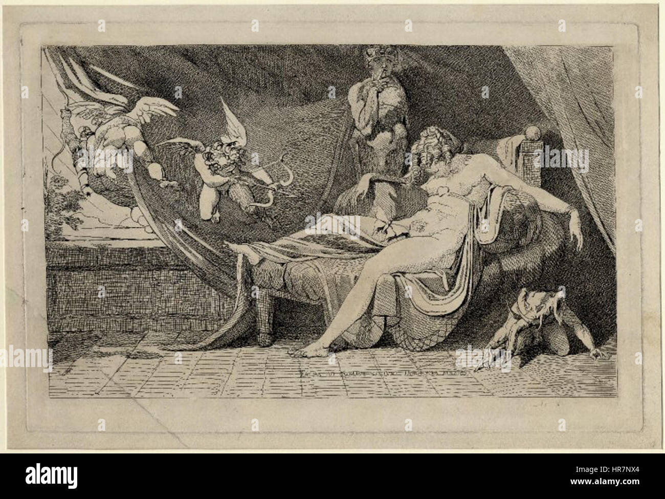 L’interprétation de William Blake de la Falsa ad Coelum de Fuseli (1790) reflète sa vision unique du surréaliste et du sublime. L’image représente une ascension fantastique et spirituelle, marquée par le symbolisme caractéristique et le détail émotionnel de Blake, reliant le visionnaire et le mystique dans l’anglais du XVIIIe siècle Banque D'Images