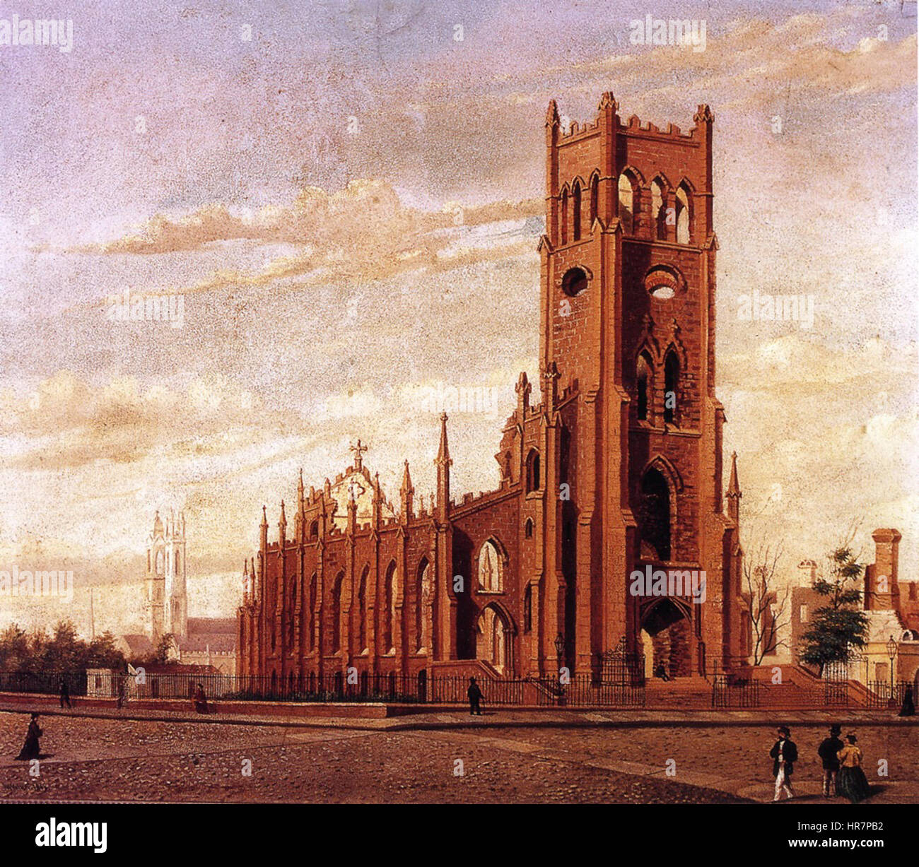 'Finbar Ruins, Charleston' de William Aiken Walker représente les ruines de l'église de Finbar à Charleston. La peinture capture la solennité et l'importance historique du site, mettant en valeur l'état délabré de l'église. Banque D'Images