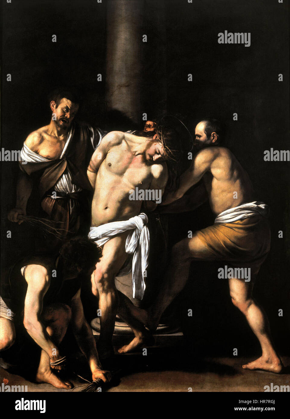 La flagellation d'Christ-Caravaggio (1607) Banque D'Images
