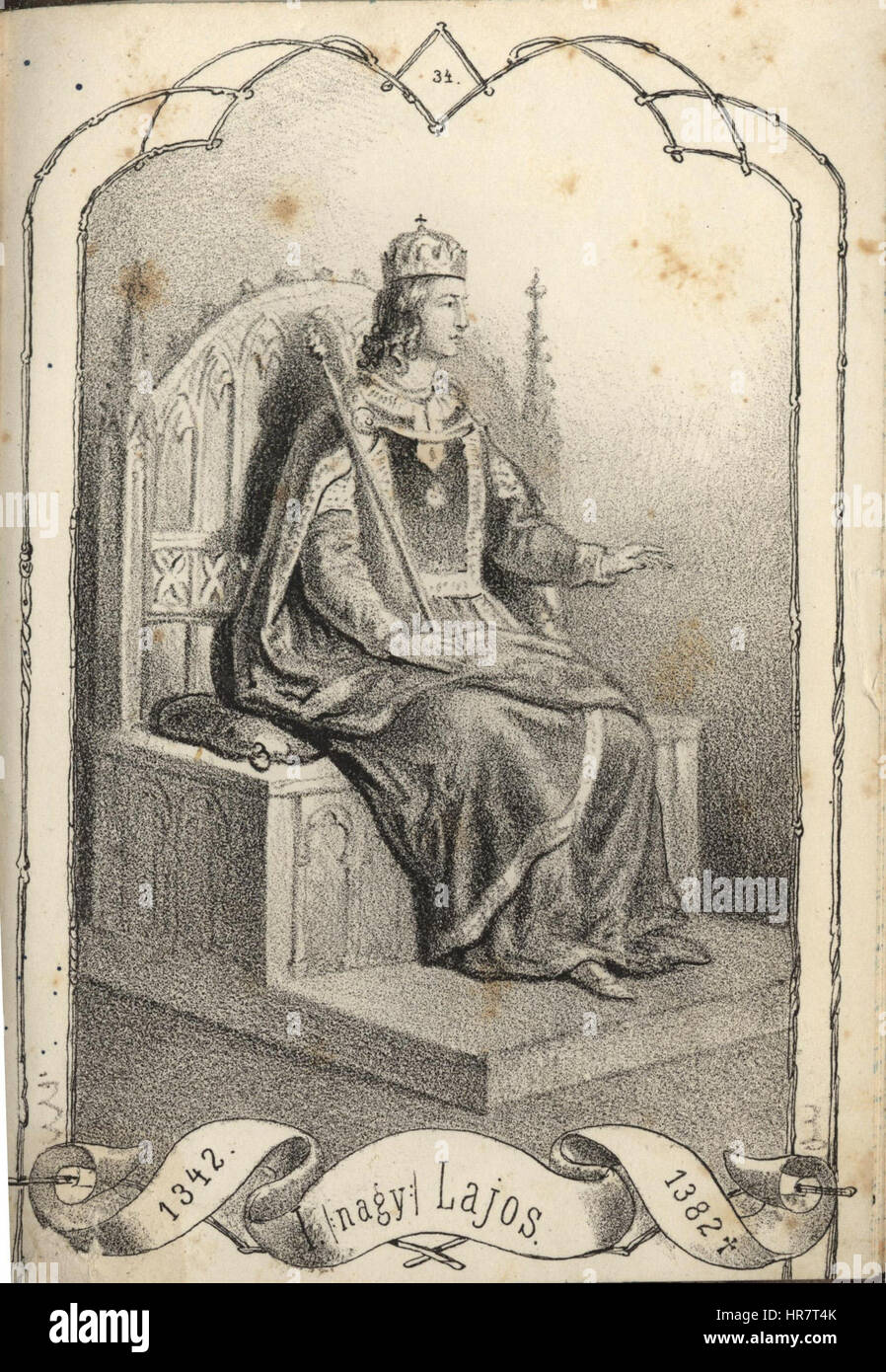 Vizkelety Portrait de Louis I de la Pologne et de la Hongrie 1863 Banque D'Images