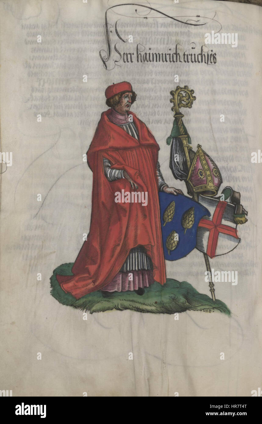 Le Truchsessenchronik est un manuscrit historique du XIe siècle, contenant des comptes rendus détaillés de l'histoire et des événements impliquant la famille Truchsessen. Le codex est précieux pour comprendre la dynamique sociale et politique de l'Europe médiévale. Banque D'Images