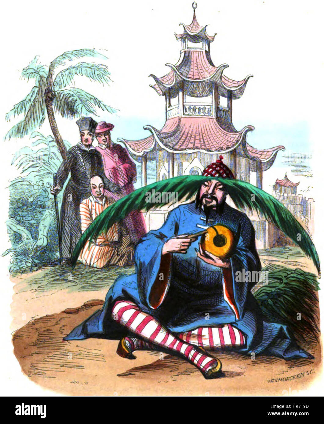 Vermorcken. Bonzes chinois. Auguste Wahlen. Mœurs, usages et costumes de tous les peuples du monde. 1843 Banque D'Images