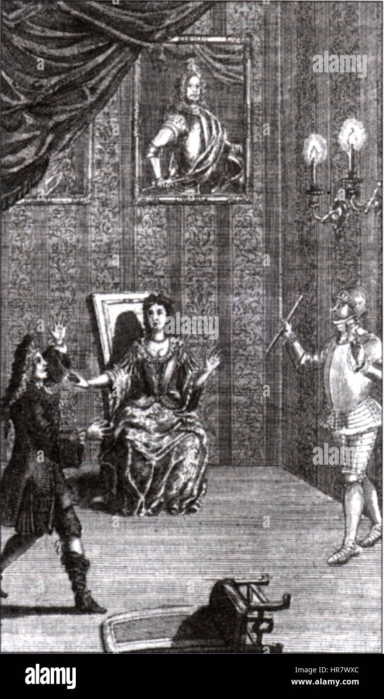 Cette œuvre représente Thomas Betterton, l'un des plus grands acteurs anglais du XVIIe siècle, dans son célèbre rôle de Hamlet. Le portrait de Betterton du héros tragique de Shakespeare est légendaire, et cette image capture sa présence dramatique et son expression émotionnelle, reflétant l'importance culturelle du théâtre et de la performance dans Restoration England. Banque D'Images