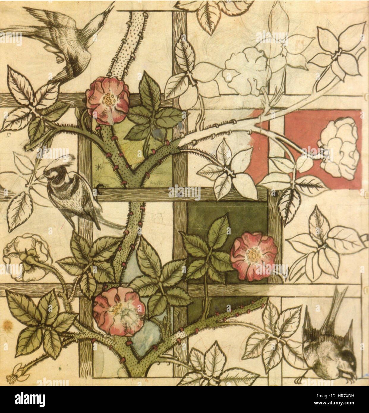 William Morris pour la conception d'écran Trellis 1862 Banque D'Images