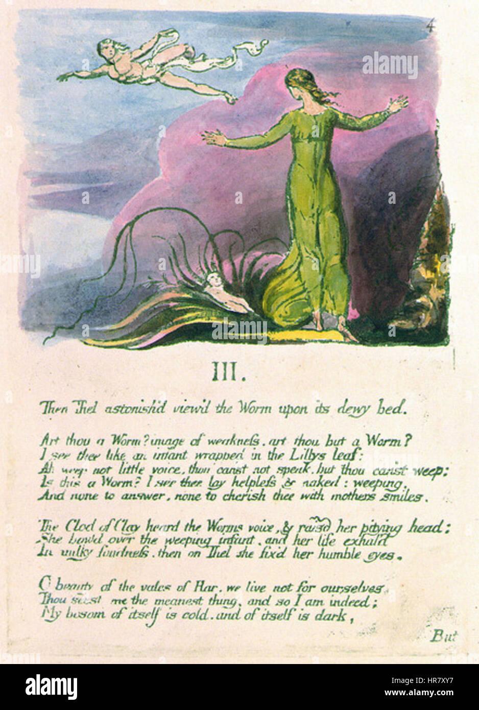 Le Livre de Thel copie J1789 C6 Objet de la bibliothèque Houghton Banque D'Images