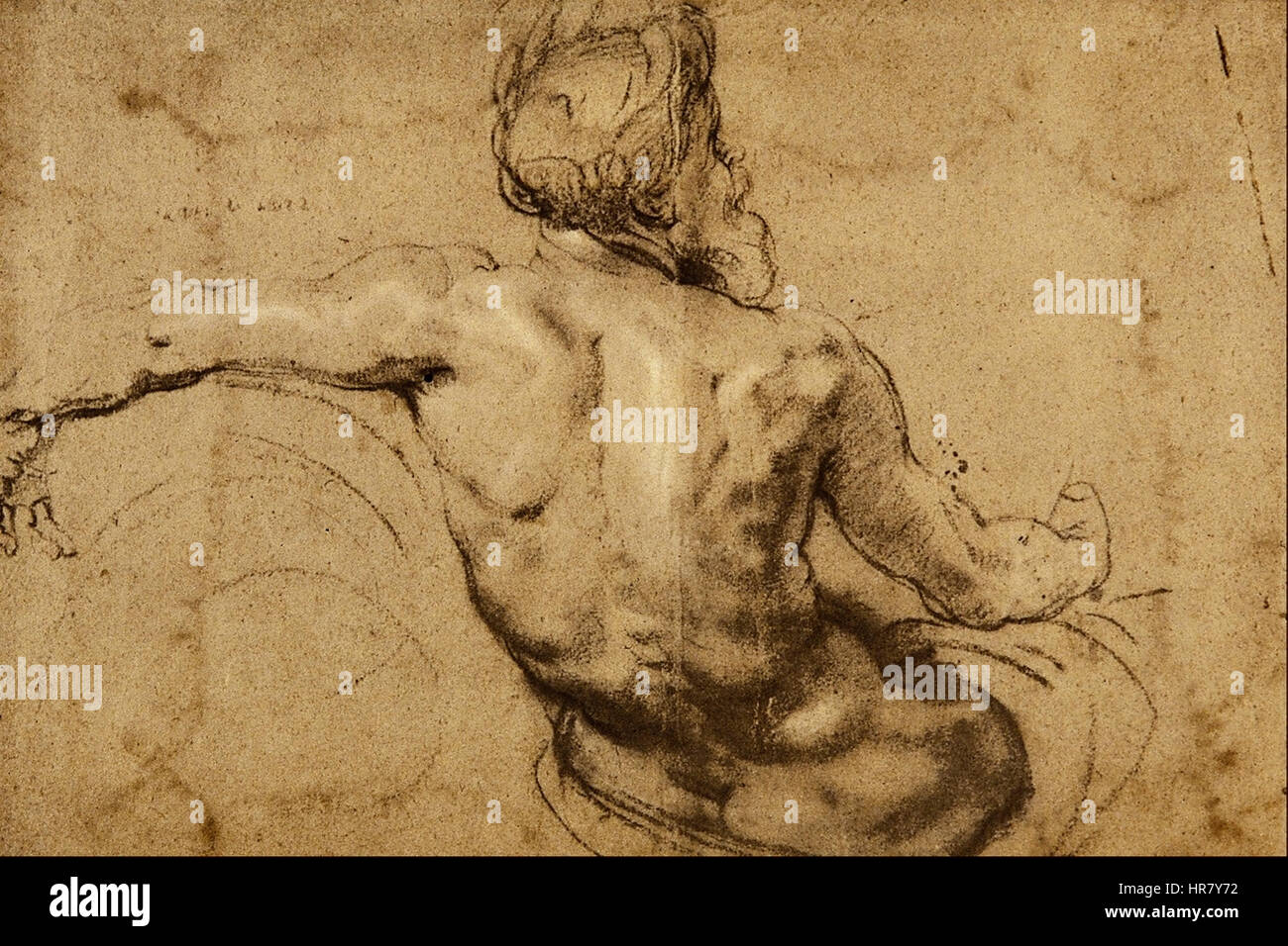 Étude d'un dieu fleuve - Sir Peter Paul Rubens Banque D'Images