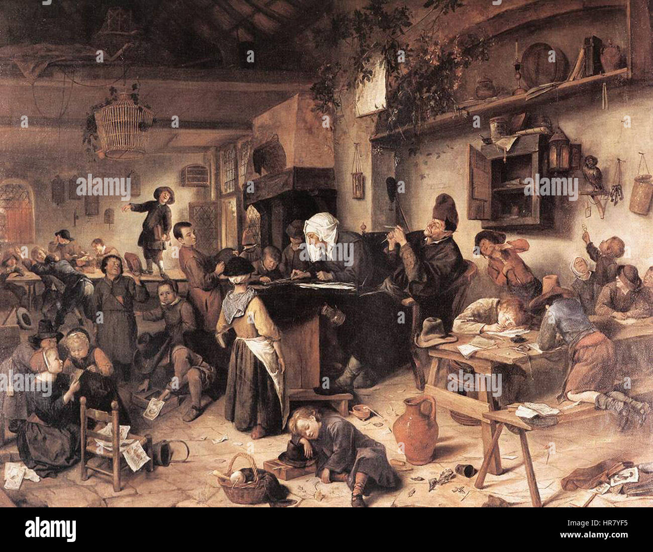 Jan Steen, Havickszoon - l'école du village - ch. 1670 Banque D'Images