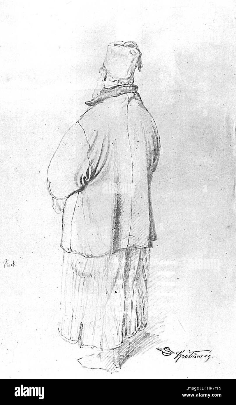 Stehender Orientale mit Fez (Carl Spitzweg) Banque D'Images