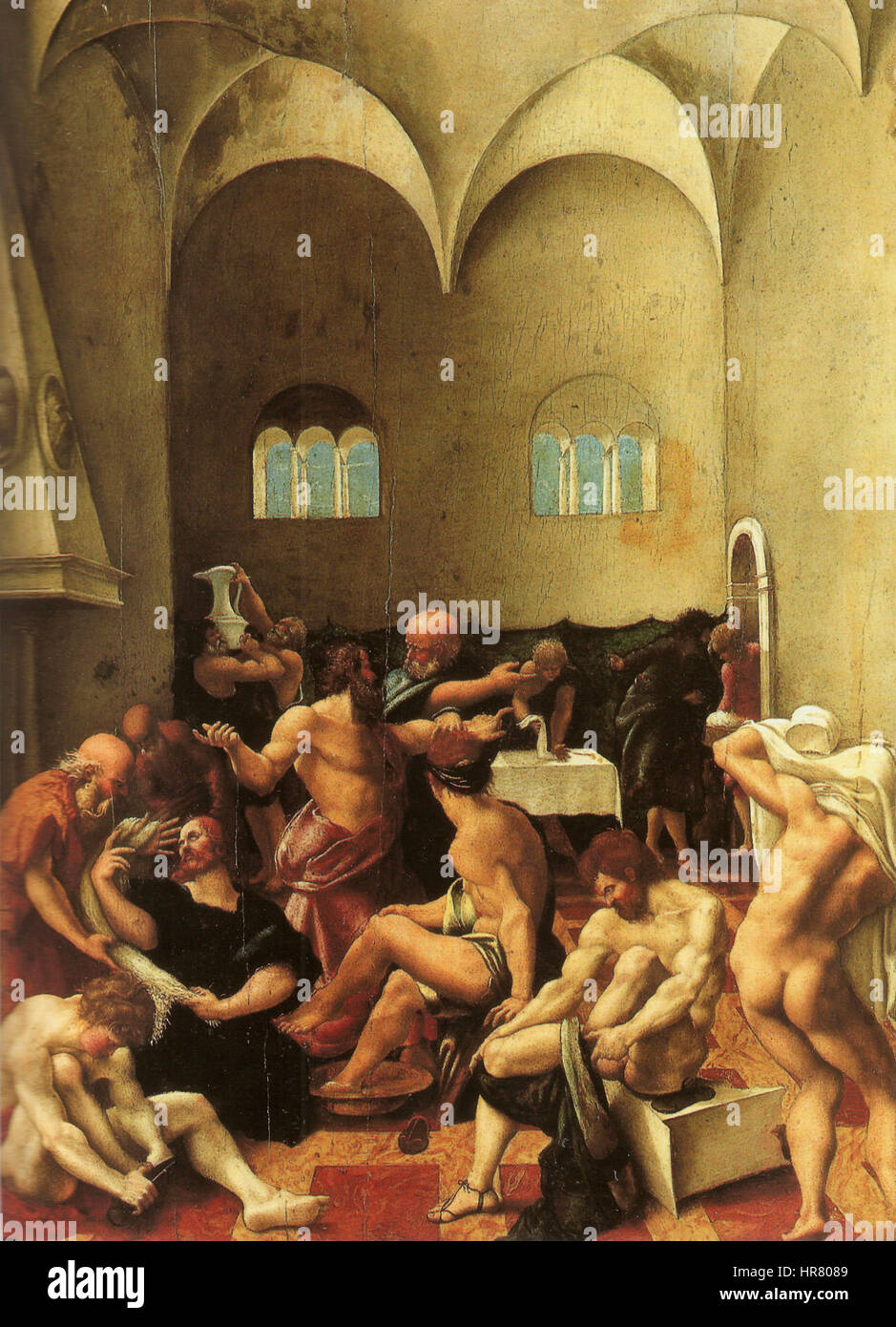 Le Feetwashing, ca. 1520 Banque D'Images