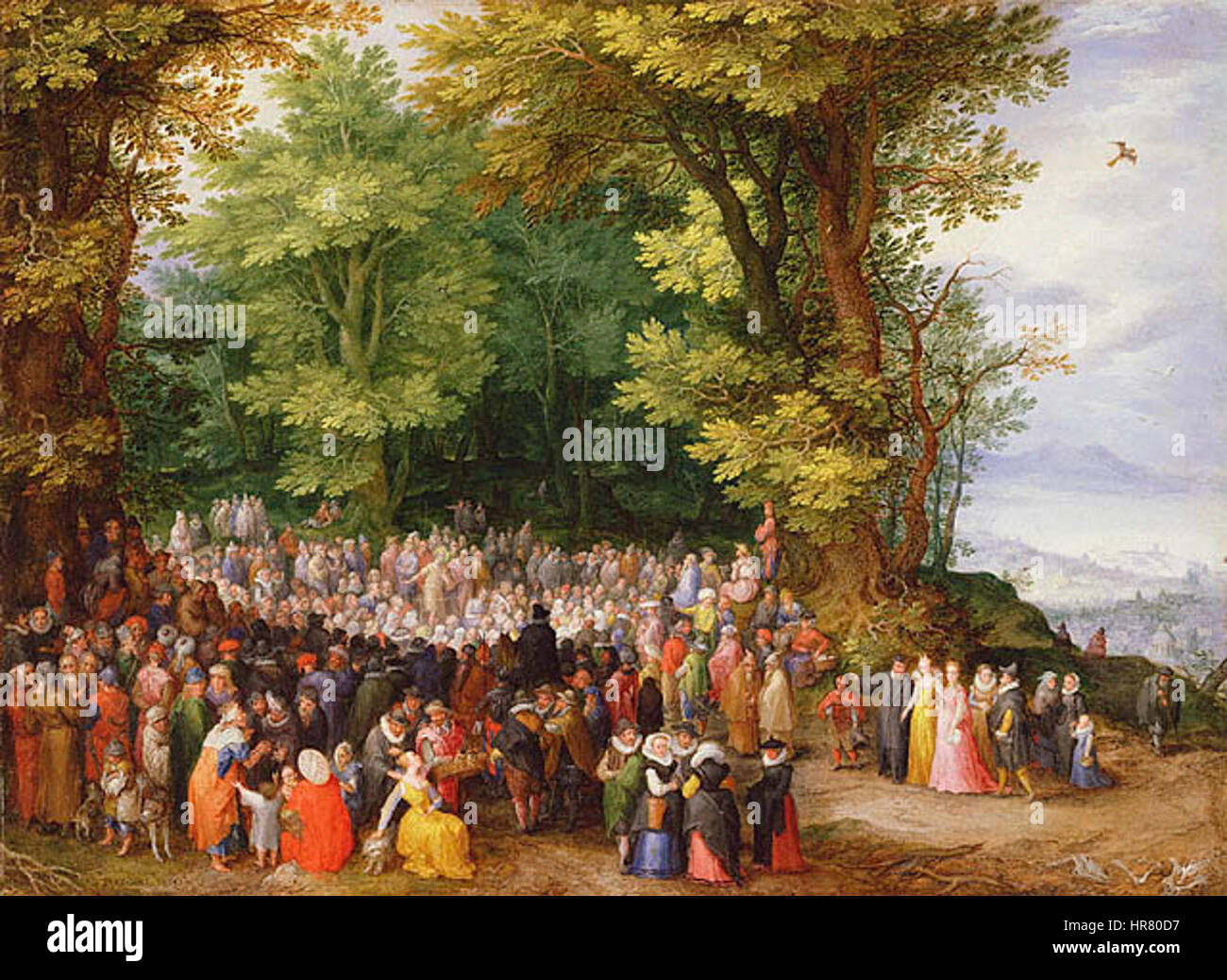 Le Sermon sur la montagne par Jan Brueghel l'Ancien, Getty Center Banque D'Images