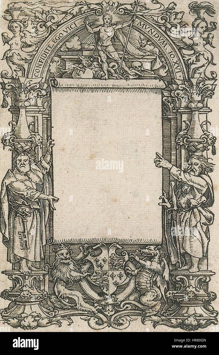 Page de titre conception d'un nouveau testament, par Hans Holbein le Jeune Banque D'Images