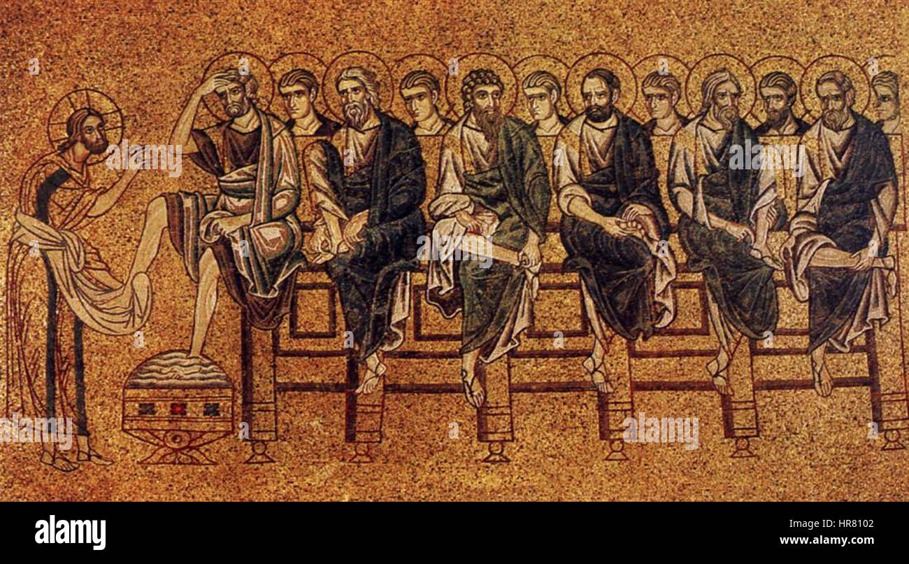 Artiste inconnu - le Christ lavant les pieds de Ses disciples - WGA16276 Banque D'Images