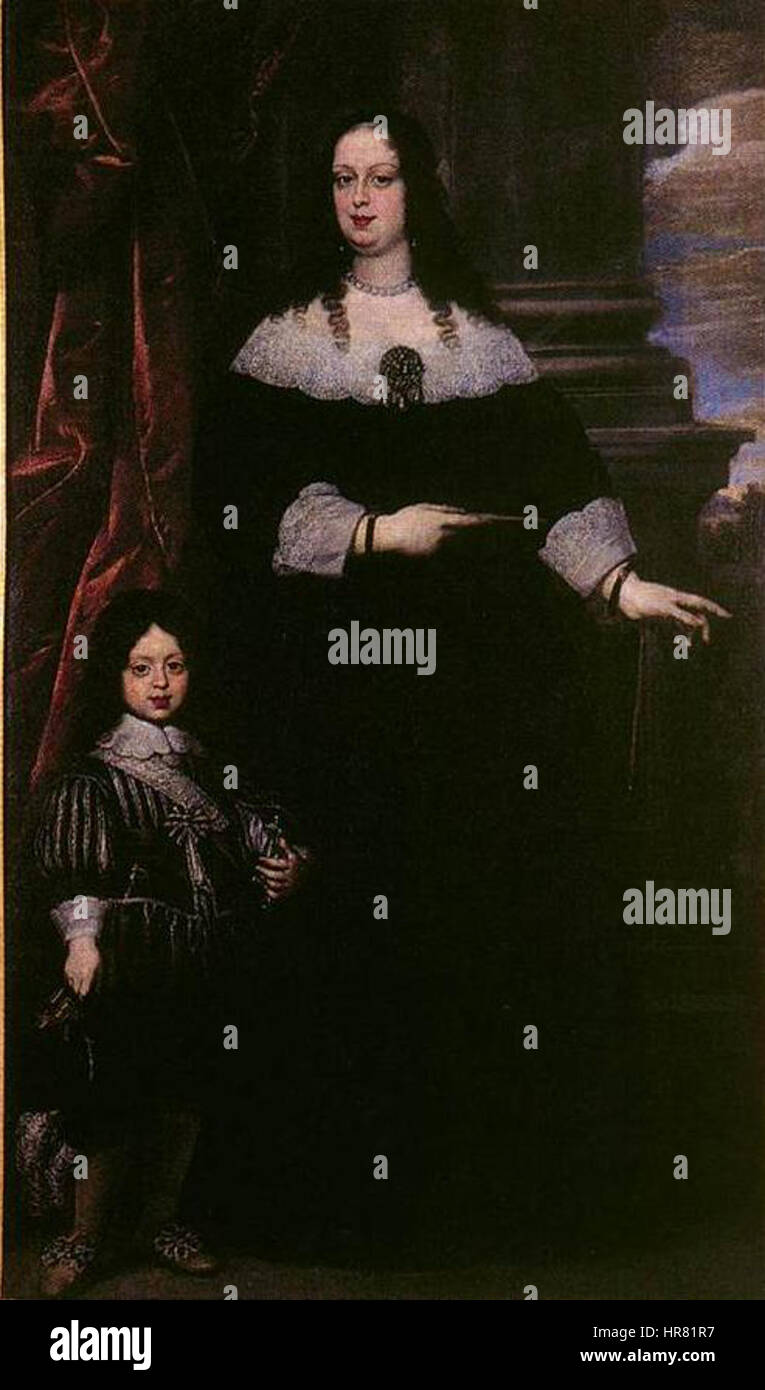 Ce portrait de Justus Sustermans représente Vittoria della Rovere avec son fils, le futur grand-duc Cosme III de Toscane. Il capture le lien maternel et la lignée noble de l'Italie du XVIIe siècle. Banque D'Images