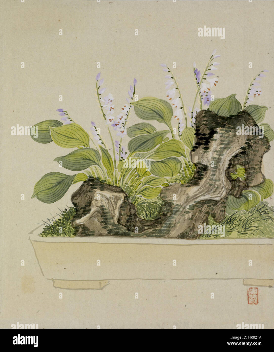 Setsuan Yoshizawa - Feuilles de l'album représentant des oiseaux, Fleurs, paysages, et pots de fleurs - Walters 3517412B Banque D'Images Setsuan Yoshizawa - Feuilles de l'album représentant des oiseaux, Fleurs, paysages, et pots de fleurs - Walters 3517412B Banque D'Images