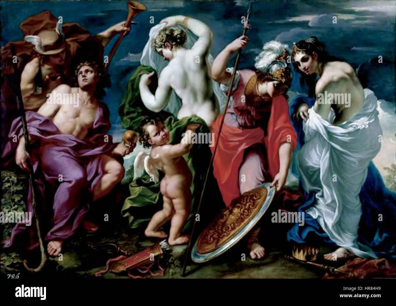 Le jugement de Paris - Lodovico David (1690) Banque D'Images