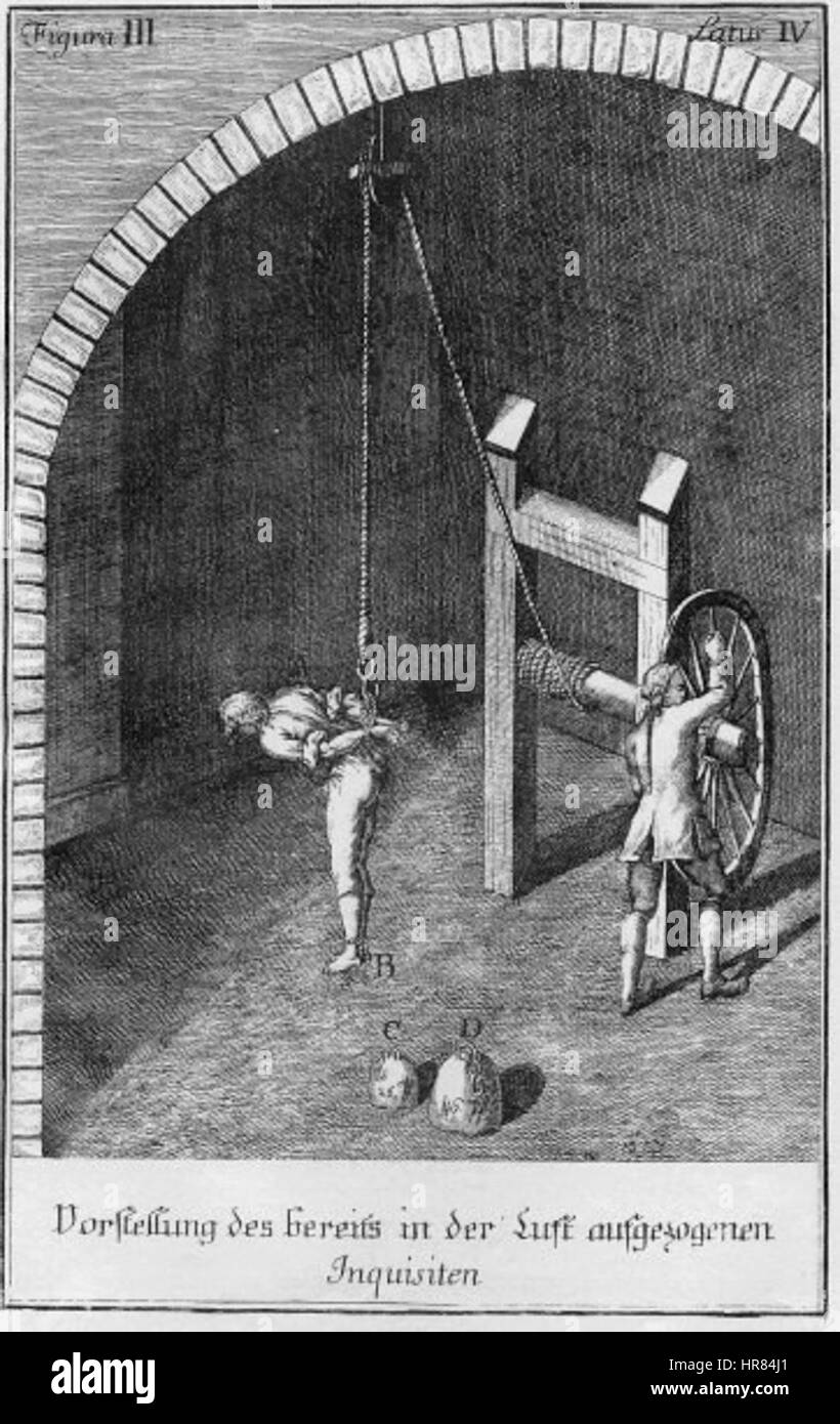 Le Theresiana-Hochziehen, une forme de torture par étirement. Banque D'Images