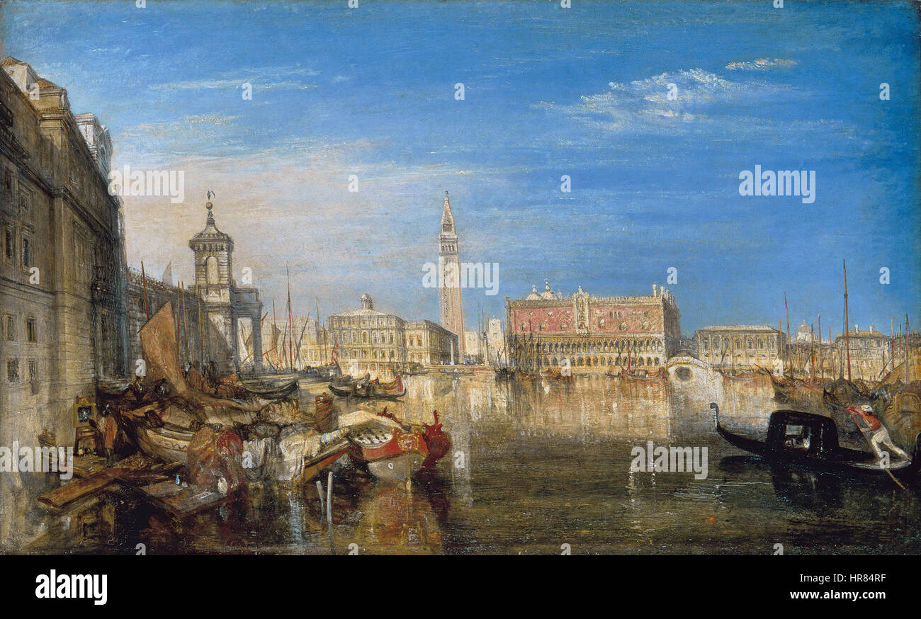 William Turner, Pont des Soupirs, Palais Ducal et Custom-House Banque D'Images