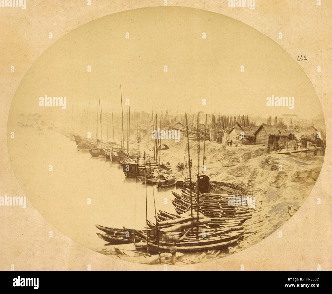 La ville de Fancheng, sur la rive de la rivière Han (Han Jiang). La province du Hubei, Chine, 1874 BNM2101 Banque D'Images