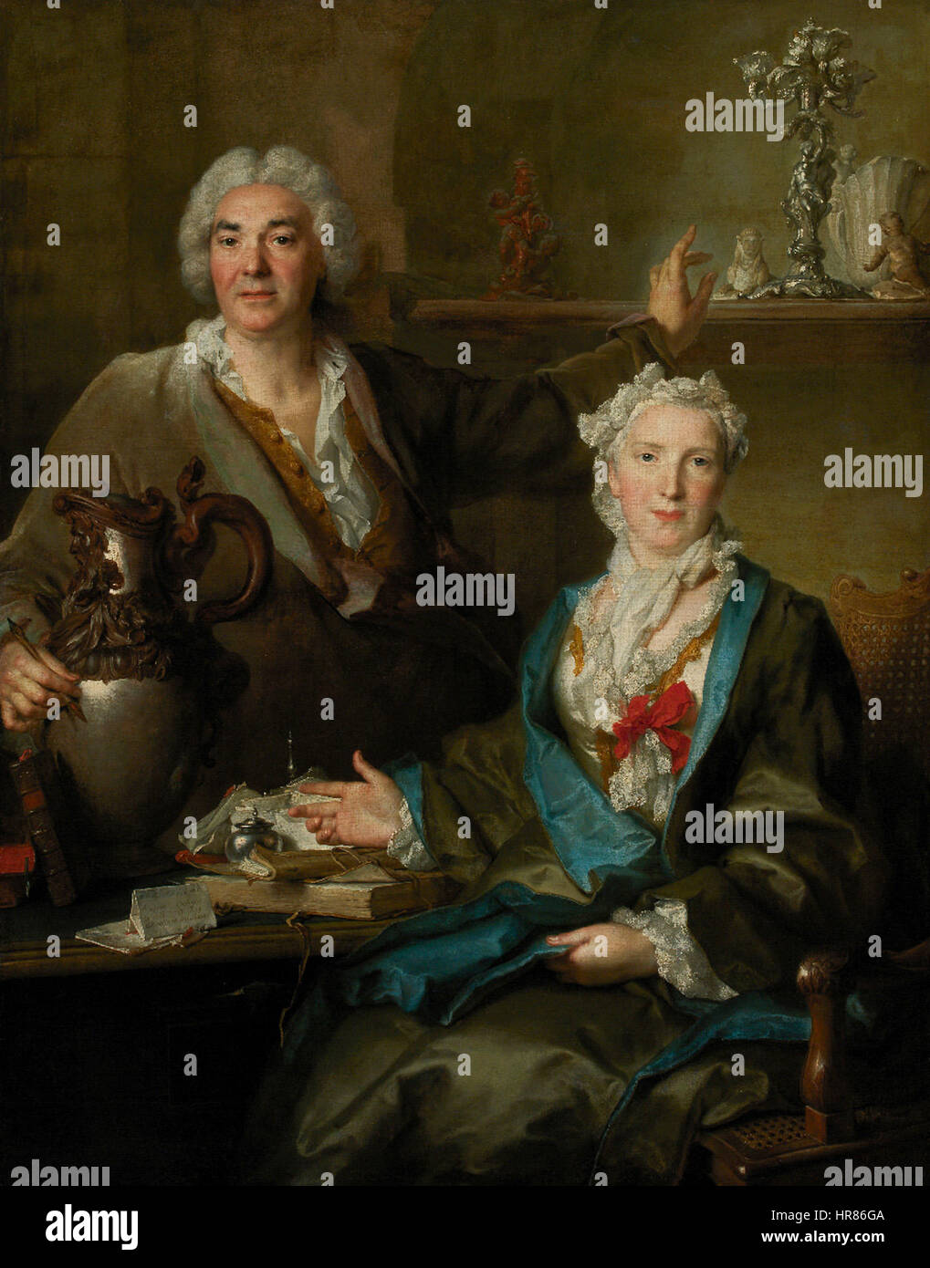 Thomas Germain et Anne-Denise Gauchelet par Nicolas de Largillierre (1736) Banque D'Images