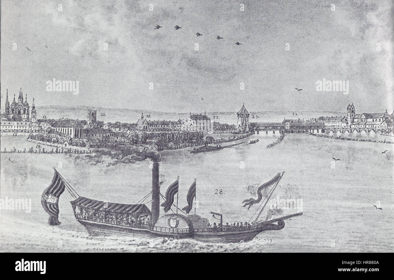 Wilhelm (1824), navire vor Konstanz Banque D'Images