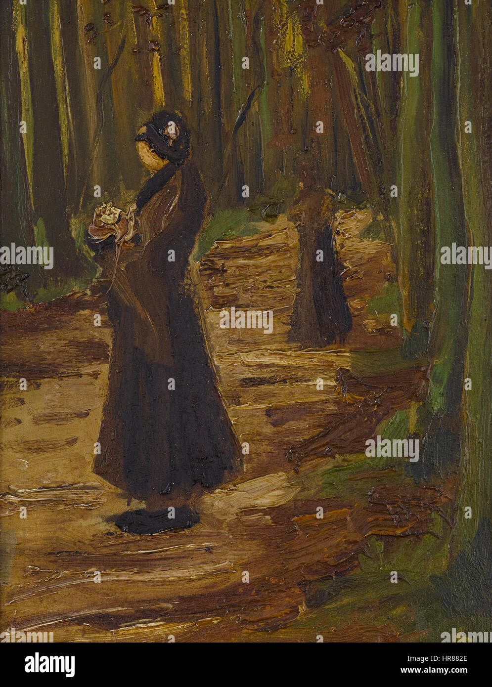 Deux femmes dans un bois - Vincent VAN GOGH (1853-1890) 12 1 à 4 x 9 7-16dans. (31 x 24 cm) Banque D'Images
