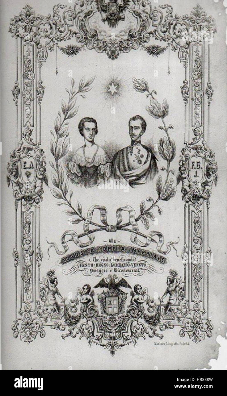Visita di Francesco Giuseppe e di Elisabetta di Baviera un Mantova Banque D'Images