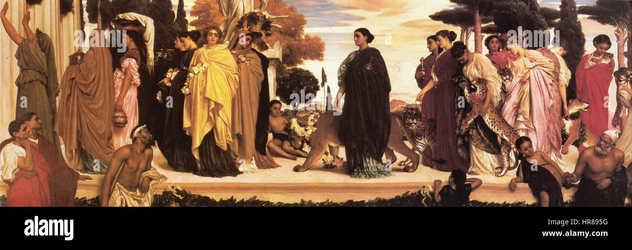 Le Syracuse épouse conduisant les animaux sauvages en procession vers le Temple de Diane par Lord Frederick Leighton Banque D'Images