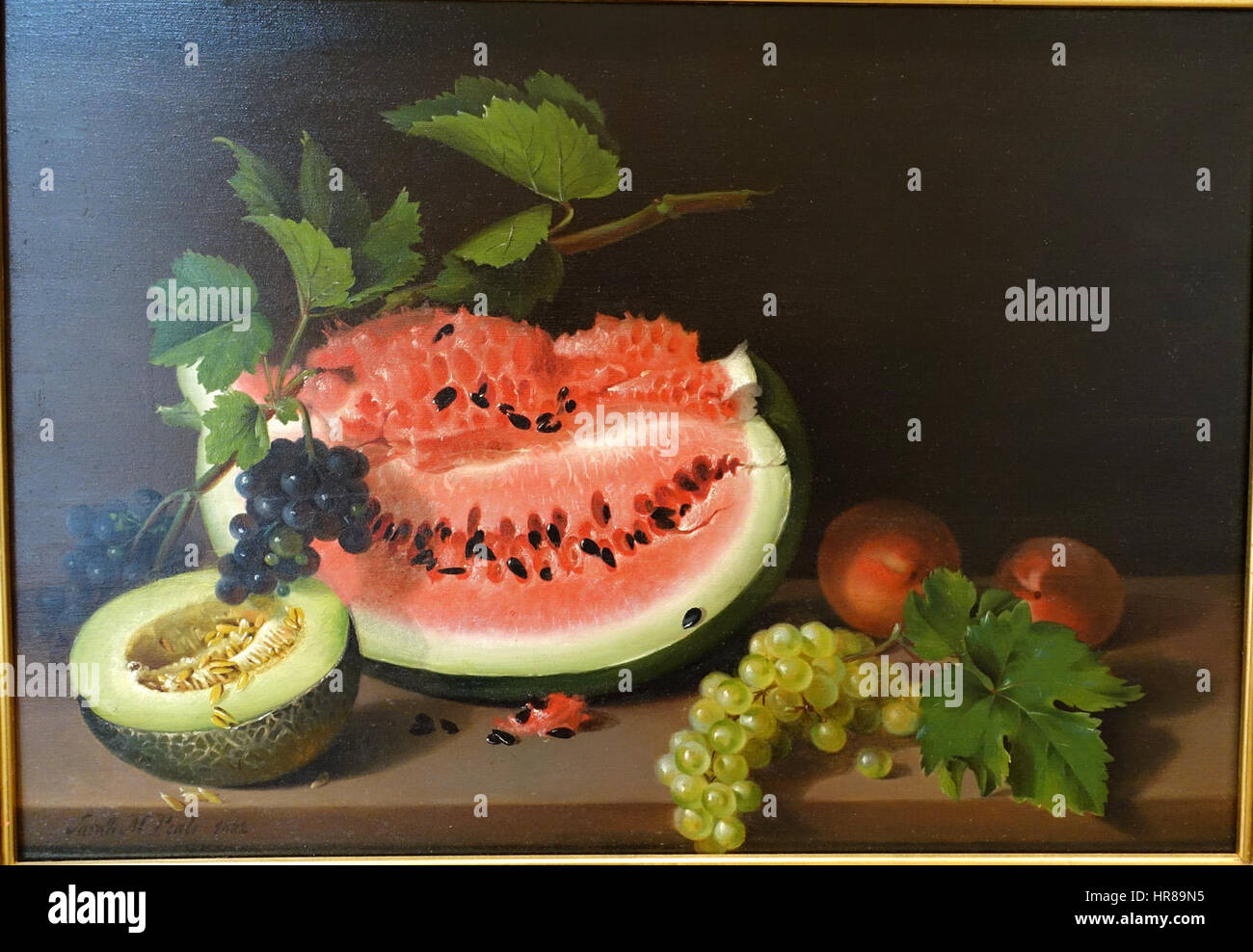 Nature morte à la pastèque, par Sarah Miriam Peale, 1822, huile sur panneau - Fogg Art Museum, Harvard University - DSC01409 Banque D'Images