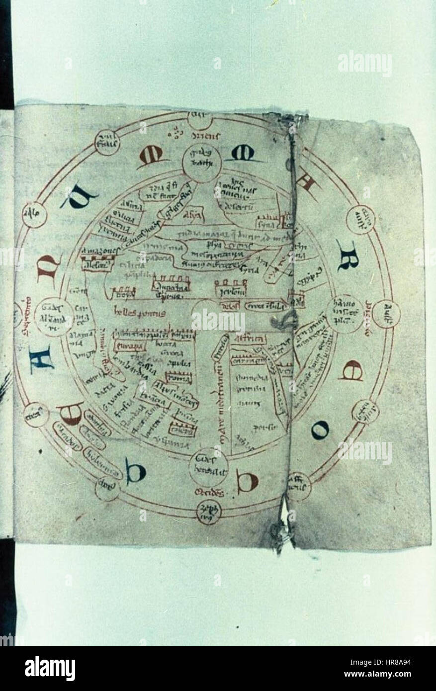 Carte du monde intermédiaire entre T-O et mappa mundi Banque D'Images