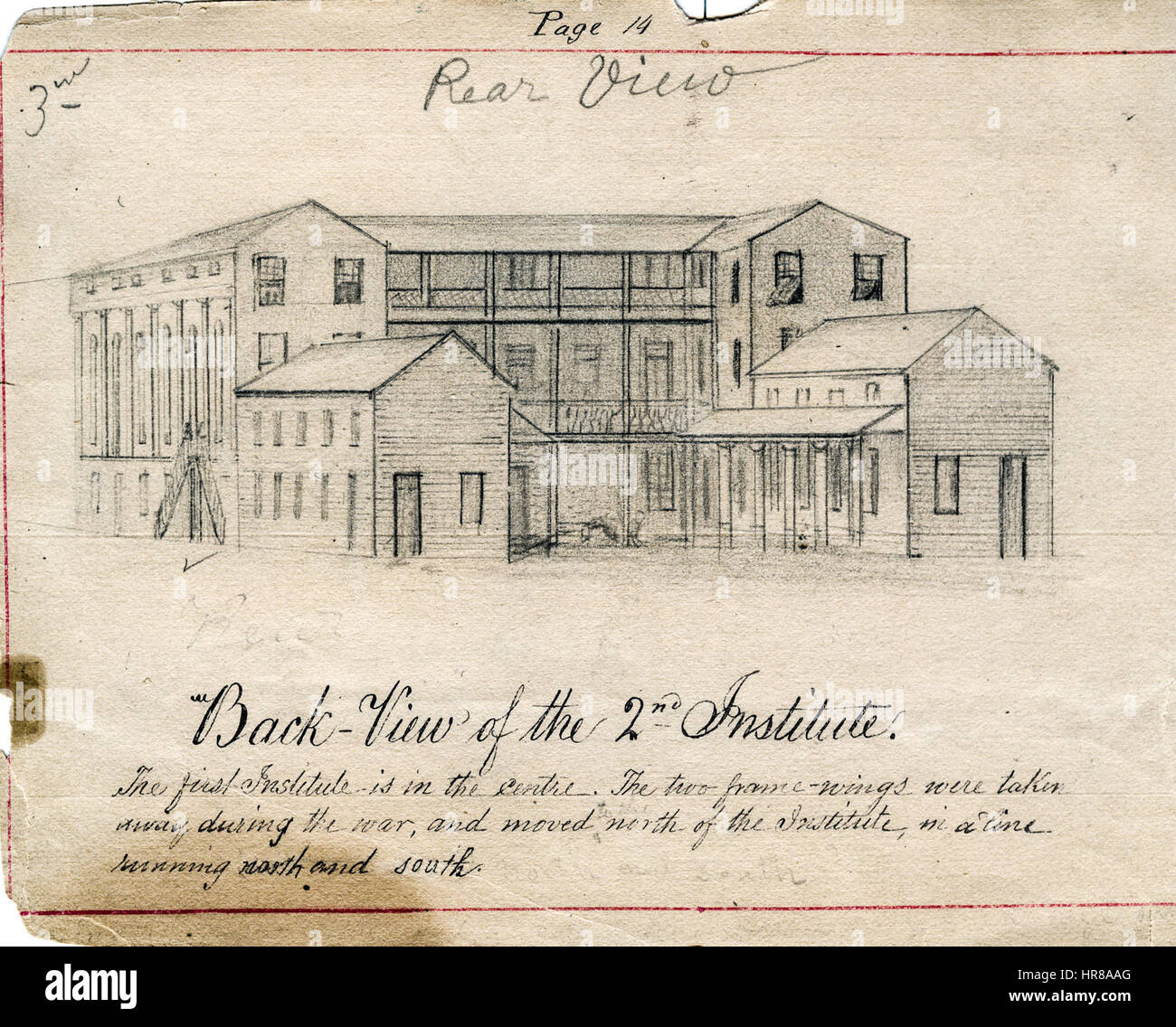 St Mary Sketchbook 14 - vue arrière de l'Institut 2e Banque D'Images