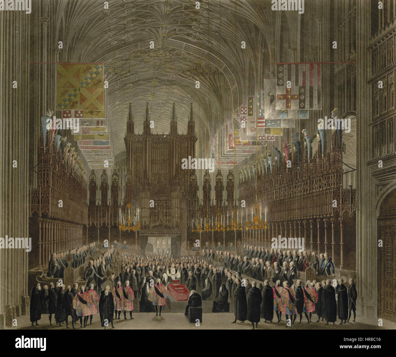 La cérémonie funéraire de Son Altesse Royale la princesse de Galles et Charlotte Saxe Cobourg par James Stephanoff Banque D'Images