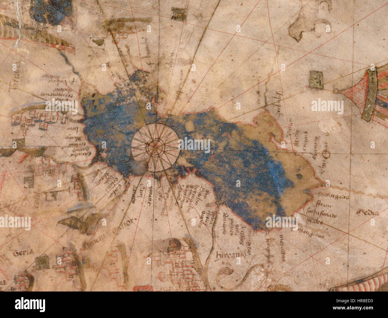 Vesconte Maggiolo Carte Du Monde à Partir De La Côte Est D