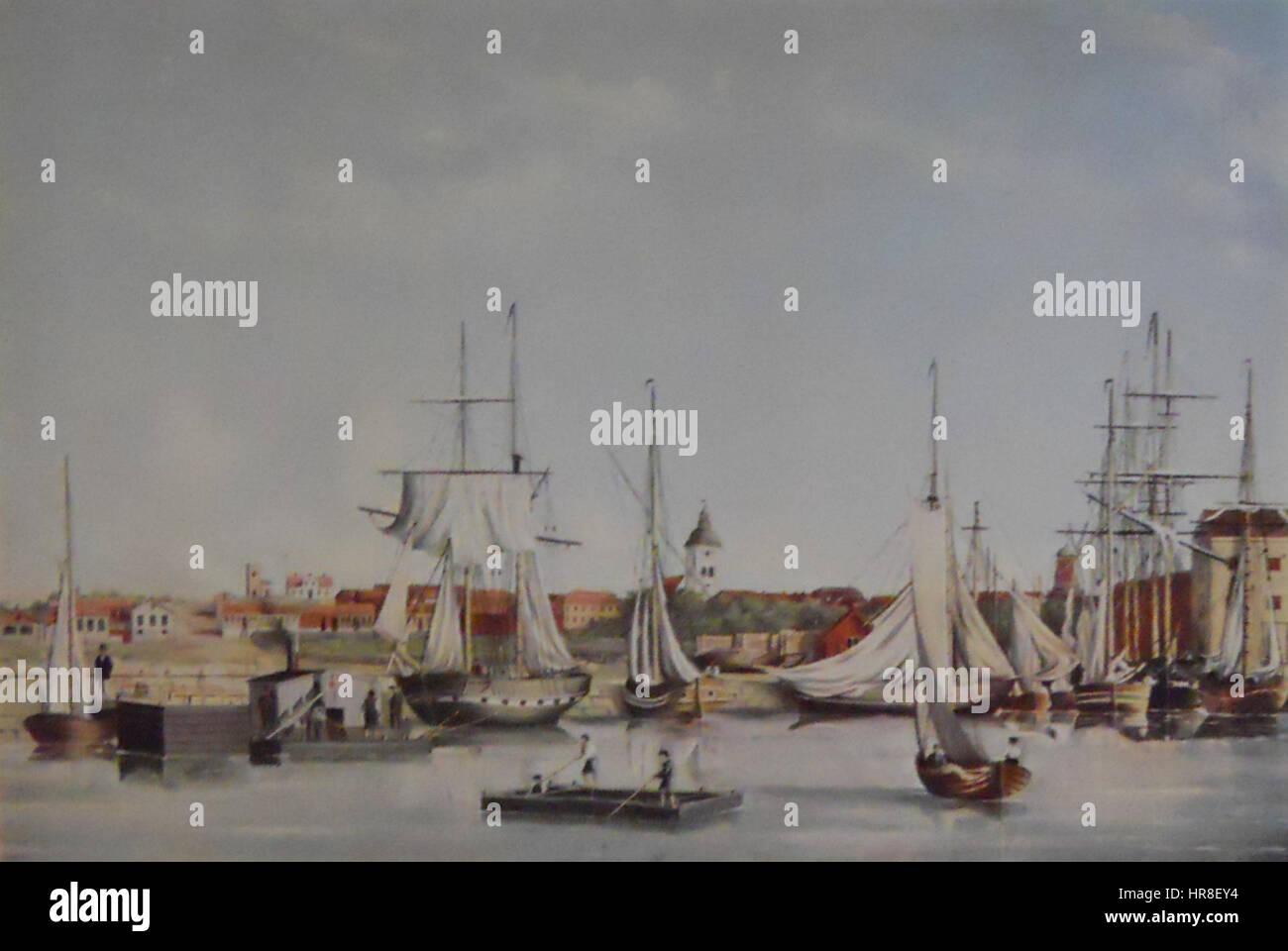 Varbergs hamn 1859 Banque D'Images