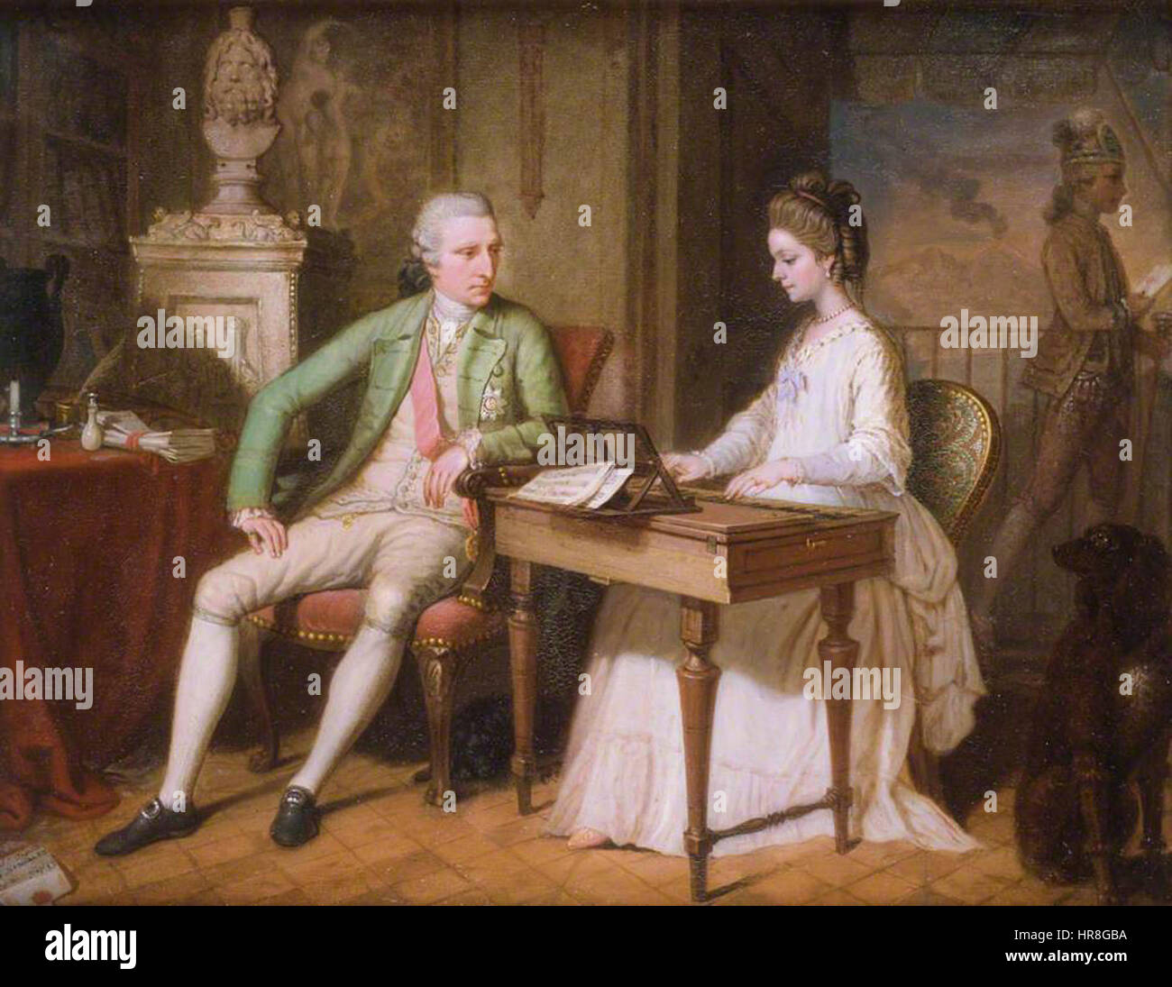 Portrait ou représentation de William et Catherine Hamilton, faisant probablement référence à Sir William Hamilton, diplomate et collectionneur britannique, et à son épouse Catherine. L'image représente leur importance historique et leurs contributions culturelles. Banque D'Images