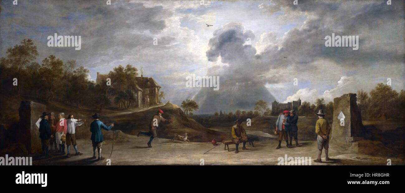 David Teniers le Jeune, - des paysans au tir à l'Arc (1645) Banque D'Images