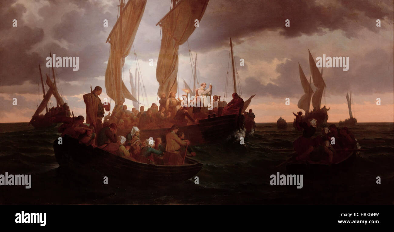 Une messe en mer en 1793 Banque D'Images