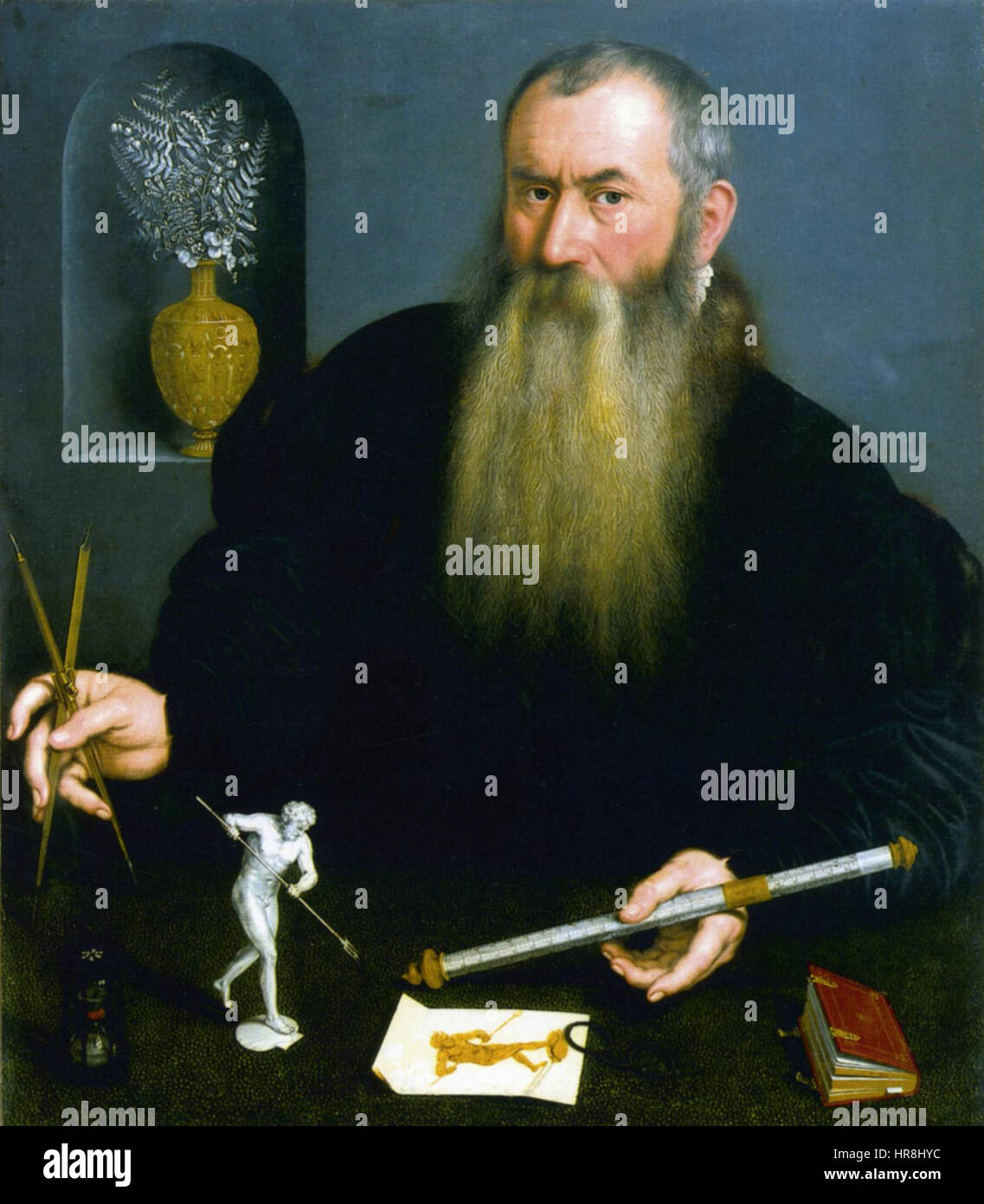 Wenzel Jamnitzer était un artiste allemand de la Renaissance connu pour son travail dans la gravure et la métallurgie. Cette pièce, probablement une gravure ou un dessin, met en valeur les détails complexes et le savoir-faire artisanal typique de la période Renaissance. La capacité de Jamnitzer à combiner la forme et la décoration est évidente dans son approche méticuleuse du design et des proportions. Banque D'Images