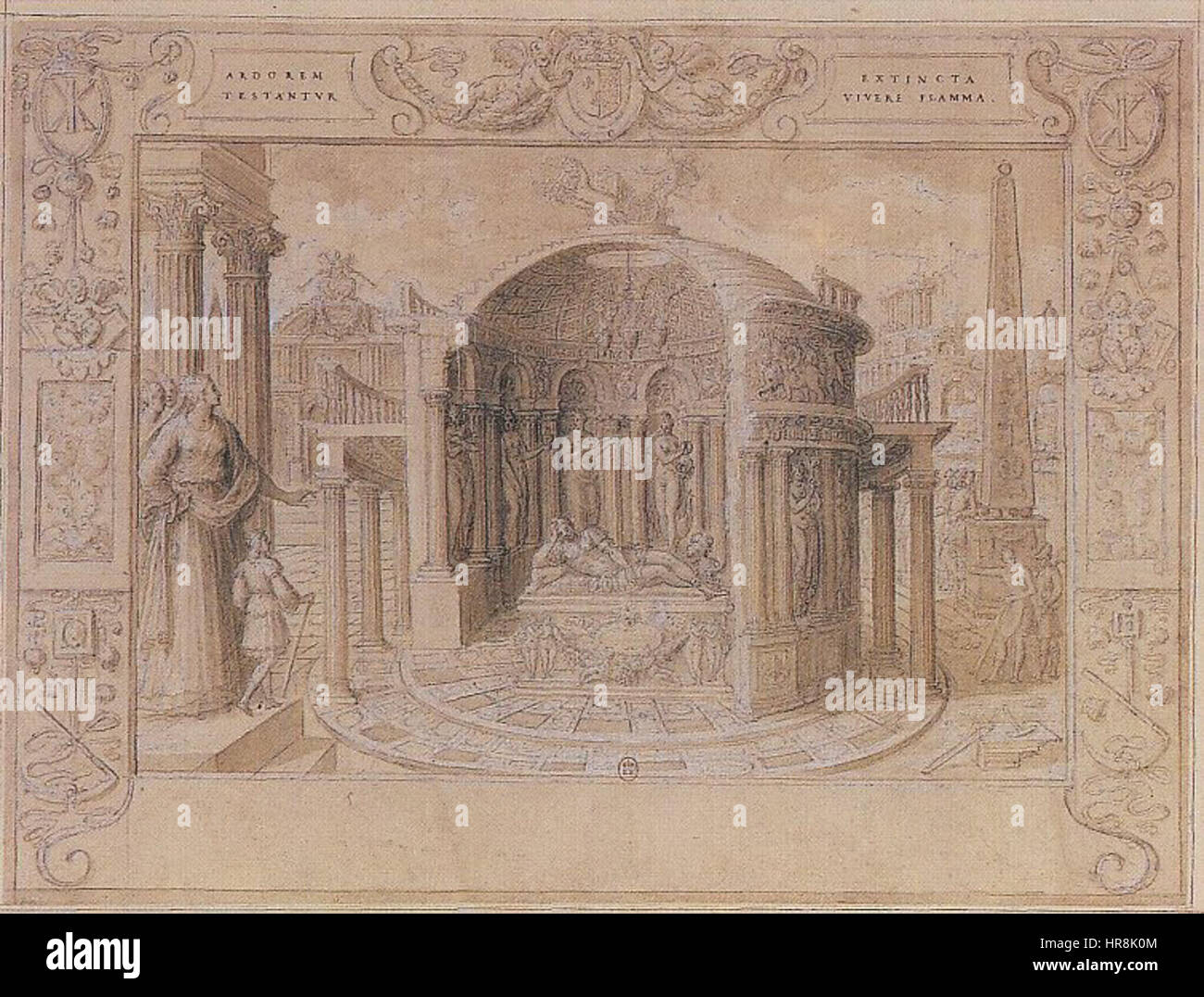 Le monument, par Antoine Caron Banque D'Images