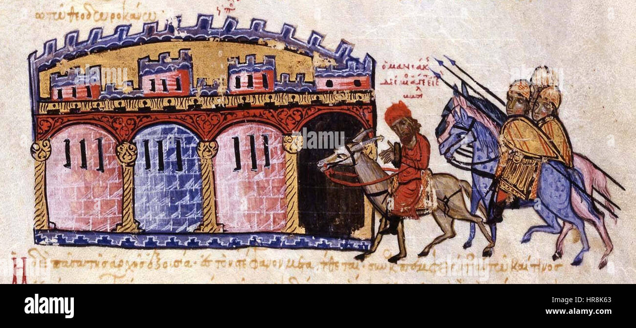 La captive Maniakes est amené à Constantinople Banque D'Images