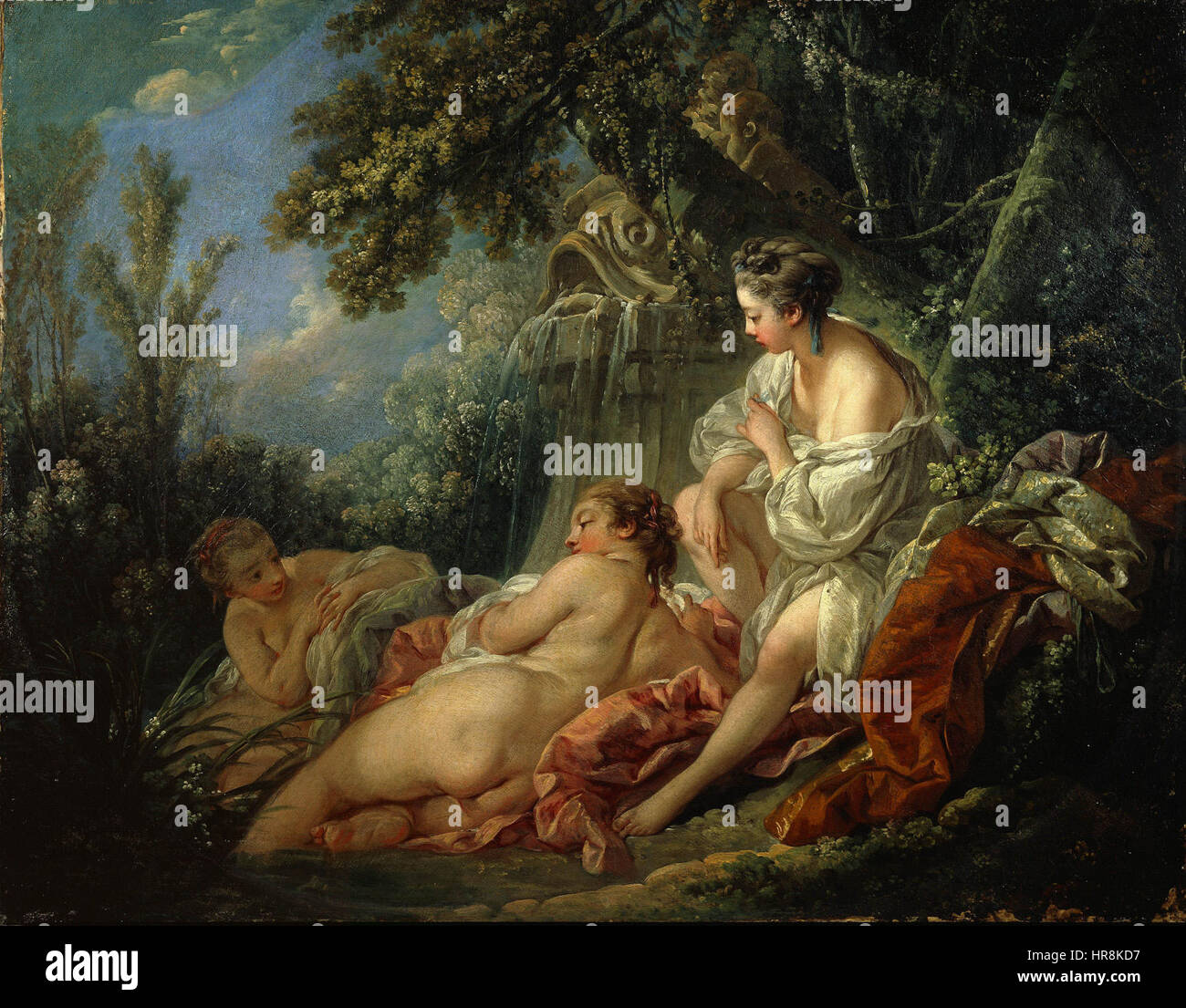 « Les quatre saisons, l’été » de François Boucher fait partie d’une série de peintures allégoriques représentant les quatre saisons. Cette œuvre dépeint la chaleur et le dynamisme de l'été avec des paysages luxuriants et un symbolisme classique. Banque D'Images