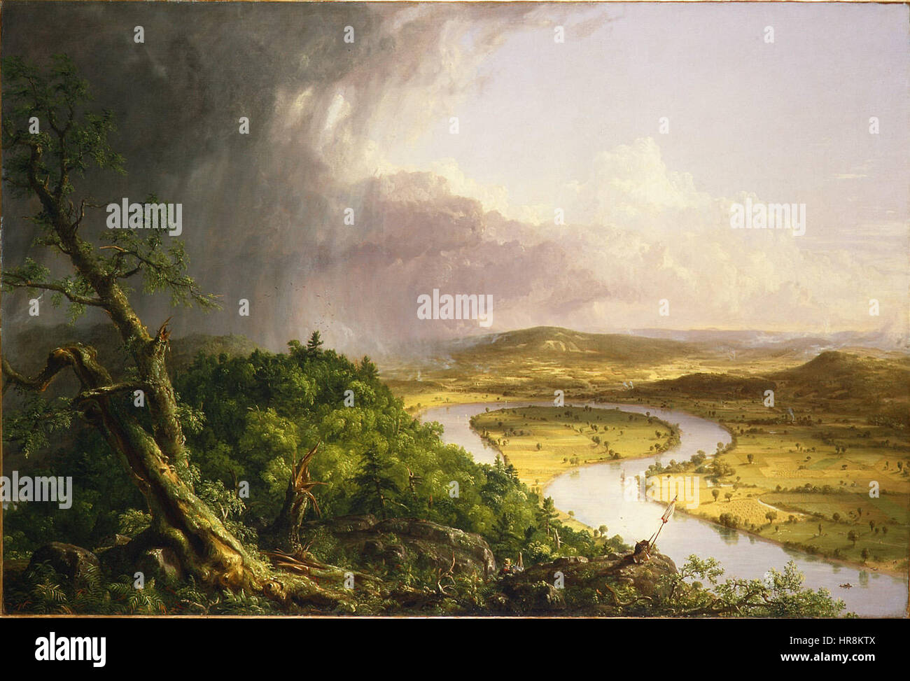 Thomas Cole - Vue de Mount Holyoke, Northampton, Massachusetts, après une Thunderstorm-The Oxbow Banque D'Images Thomas Cole - Vue de Mount Holyoke, Northampton, Massachusetts, après une Thunderstorm-The Oxbow Banque D'Images
